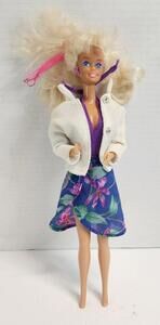 Vintage Barbie 1966 Purple Shirt, Blue Wrap Around Skirt Bendy Legs